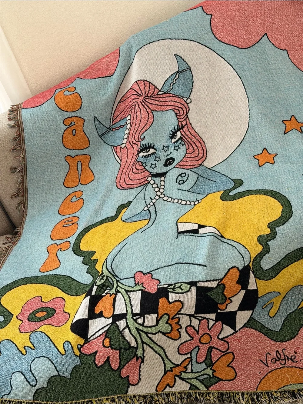 Valfré Celestial Zodiac Cancer Throw Blanket Tapestry Super Rare Limited Edition